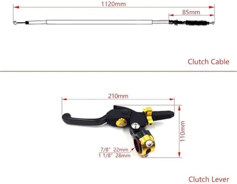 Yurefax Motorcycle Hydraulic Clutch Kit with Adjustable Lever - Image 4