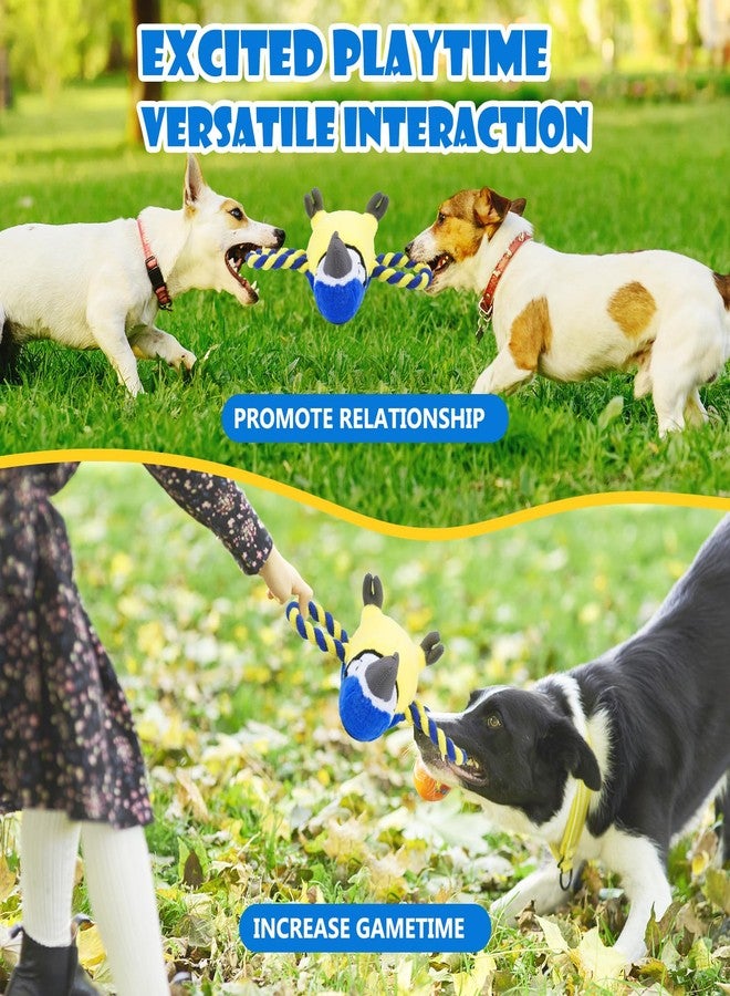 YONLIT Upgraded Dog Squeak Toys Tug of War Squeaky Parrot Dog Toys with Strong Pull Rope, Superior Crinkle Paper and Big Squeaker Interactive Plush Bird Chew Toys for Small, Medium, and Large Dogs - Image 4