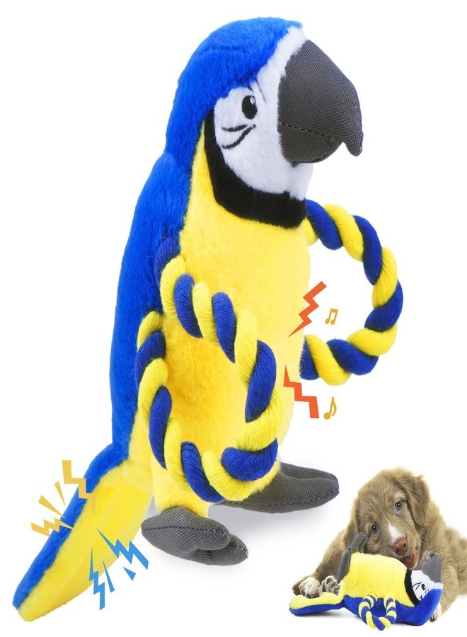 YONLIT Upgraded Dog Squeak Toys Tug of War Squeaky Parrot Dog Toys with Strong Pull Rope, Superior Crinkle Paper and Big Squeaker Interactive Plush Bird Chew Toys for Small, Medium, and Large Dogs - Image 1