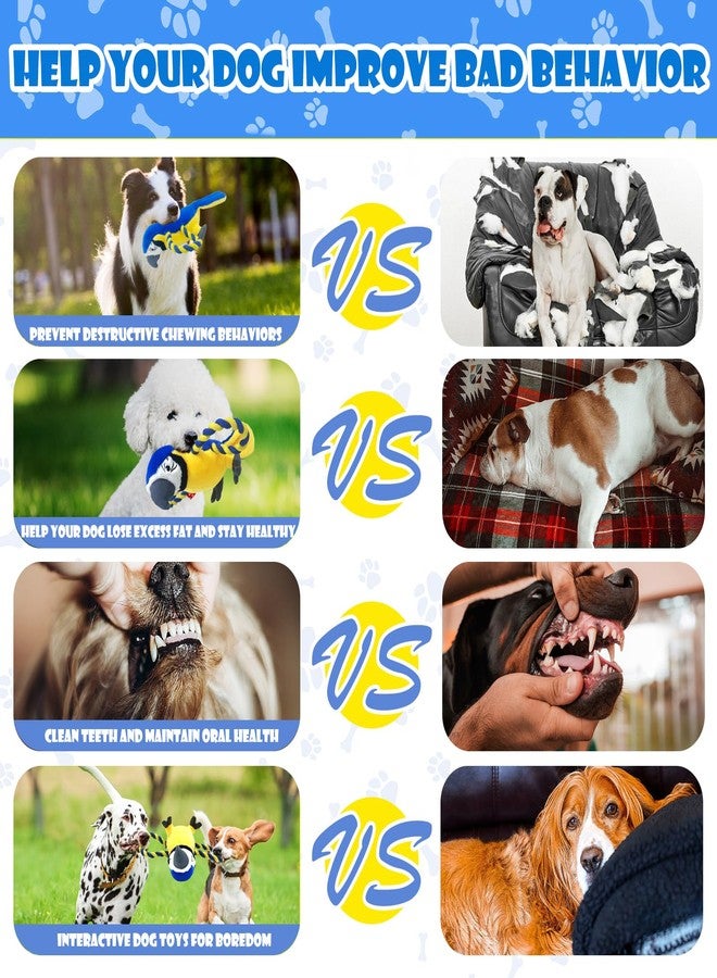 YONLIT Upgraded Dog Squeak Toys Tug of War Squeaky Parrot Dog Toys with Strong Pull Rope, Superior Crinkle Paper and Big Squeaker Interactive Plush Bird Chew Toys for Small, Medium, and Large Dogs - Image 5