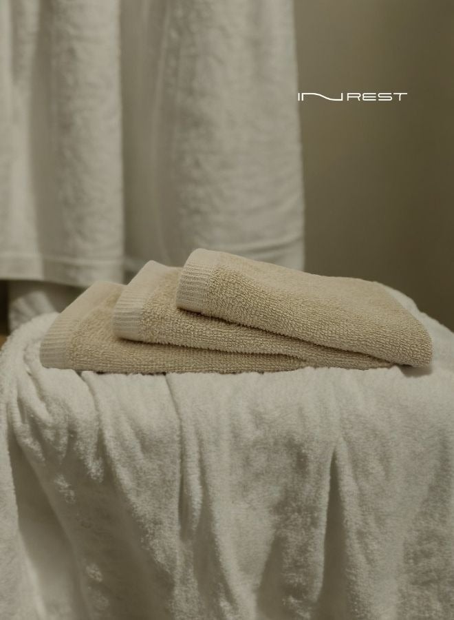 Inrest Home Hotel Towels Beige Color 100% Cotton Size 70*140 Cm - INREST