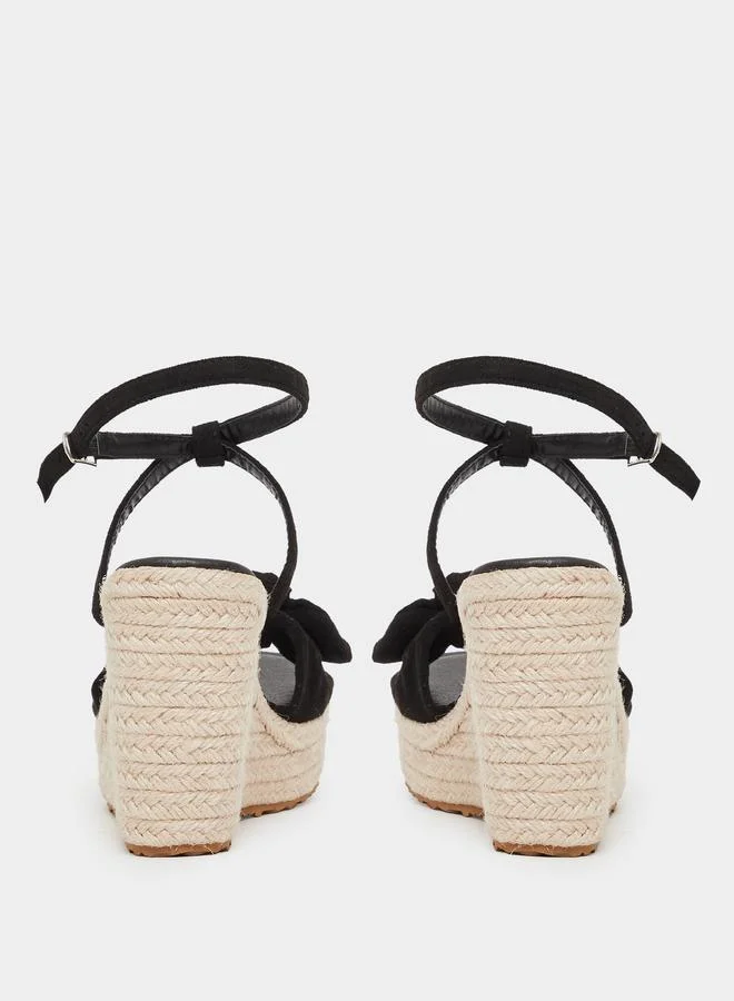 Styli Styli Bow Detail Espadrille Wedge Sandals