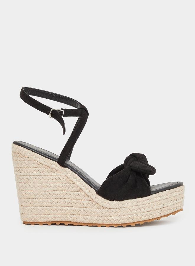 ستايلي صنادل إسبادريل بكعب إسفين مع تفاصيل فيونكة - Image 1