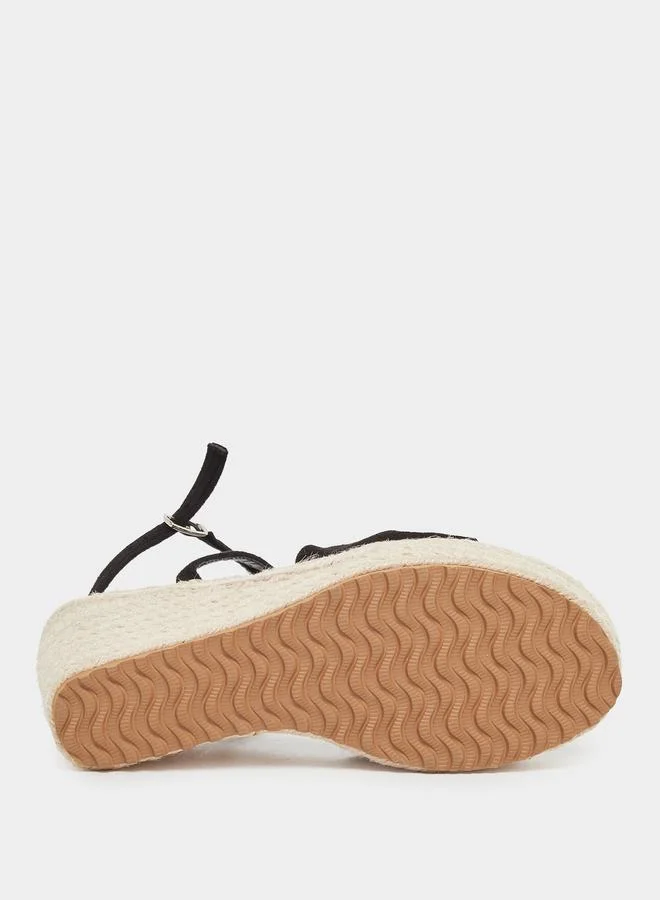 Styli Styli Bow Detail Espadrille Wedge Sandals