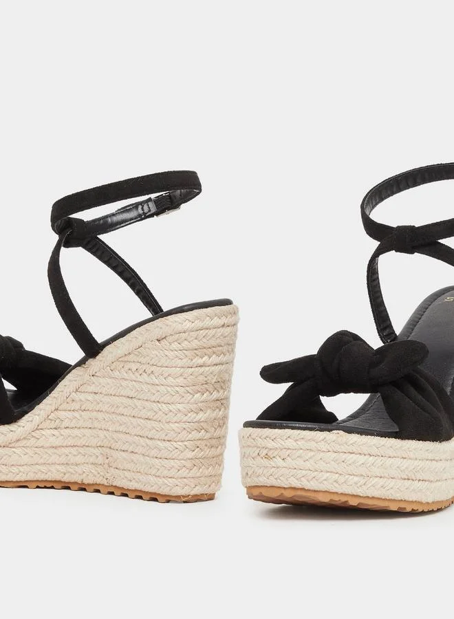 Styli Styli Bow Detail Espadrille Wedge Sandals