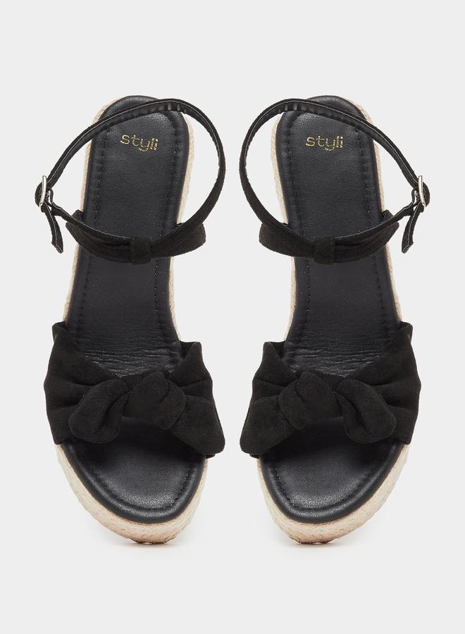 ستايلي صنادل إسبادريل بكعب إسفين مع تفاصيل فيونكة - Image 5