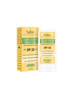 Babo Botanicals Babo Botanicals Super Shield Zinc Sport Stick Sunscreen Spf 50 With Soothing Organic Ingredients, Non-Nano, Fragrance Free, For Baby, Kids Or Sensitive Skin, Yellow, Unscented, 0.6 Ounce  - Image 1