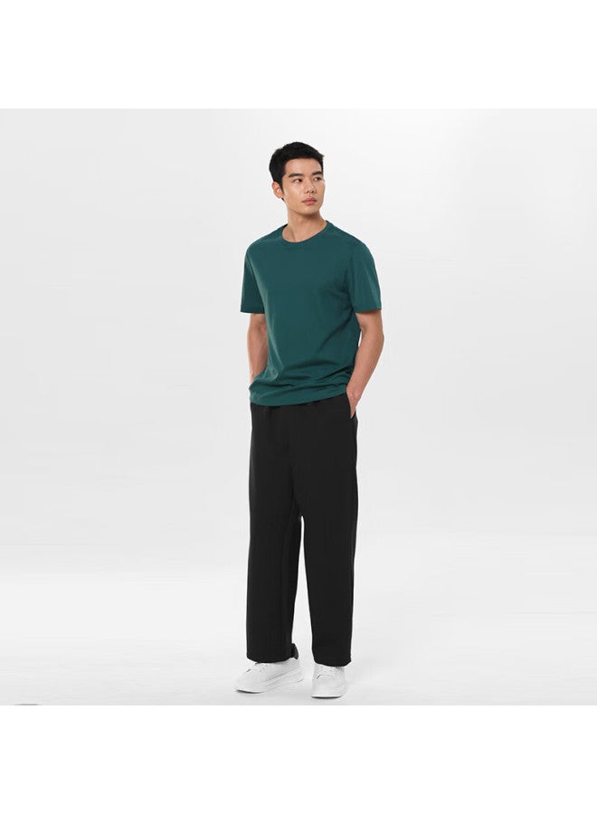 Markless men's Pure Cotton Skin-friendly T-shirt Solid Color Short Sleeve Undershirt 5630 Forest Green 2XL - Image 1