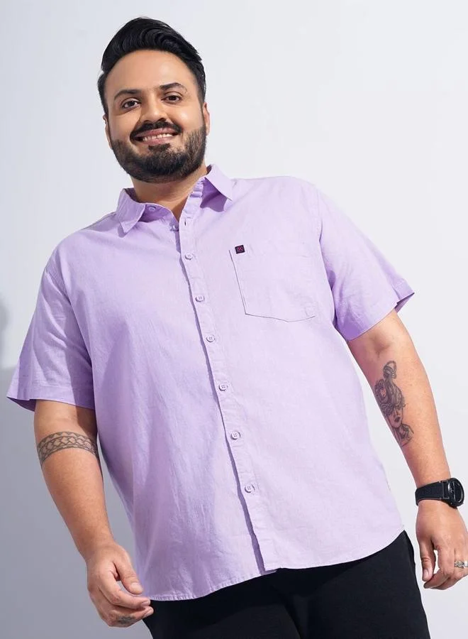 Take Two Plus Men Lilac Regular Fit Casual Shirt By HardSoda