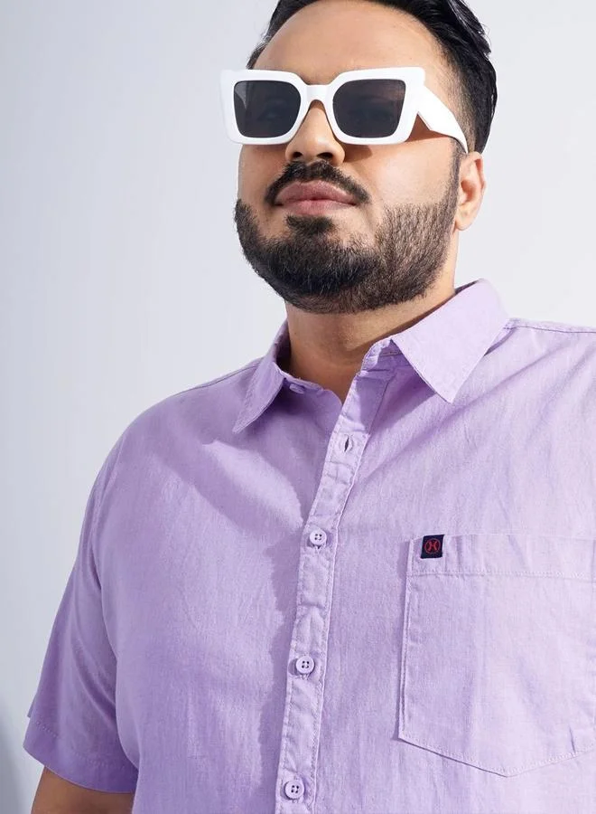 Take Two Plus Men Lilac Regular Fit Casual Shirt By HardSoda