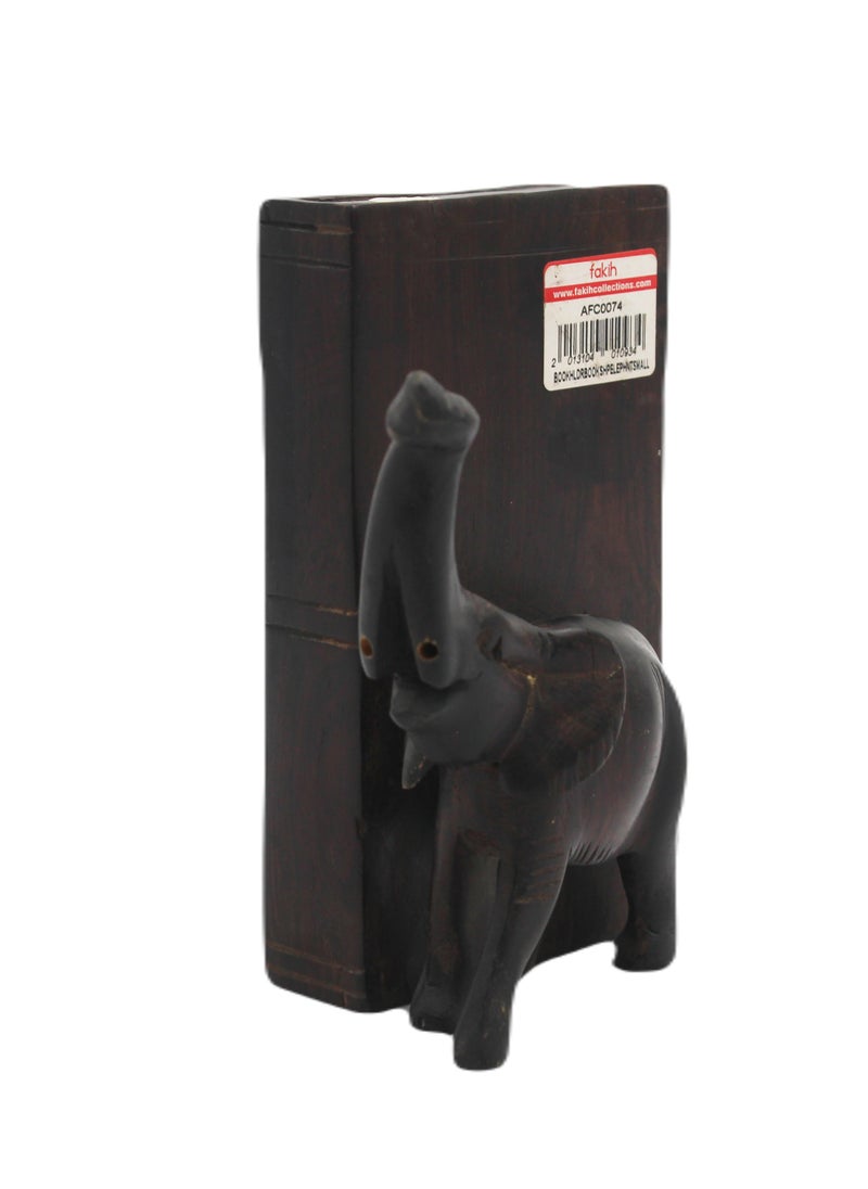 Antique Museum - African Ebony Wooden Handmade Book Holder Book Shape Elephant - Image 1