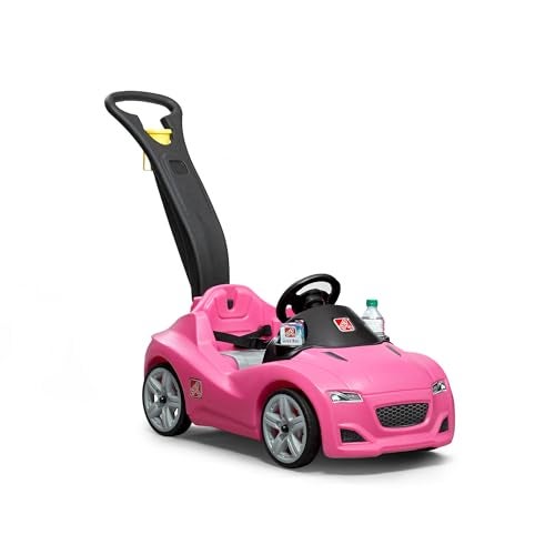 Step2 Whisper Ride Cruiser Kids Push Car Ride On Toy Stroller Substitute Includes Seat Belt Horn Made of Durable Plastic Max Weight 50 lbs For Toddlers 154 Years Old Pink - Image 1