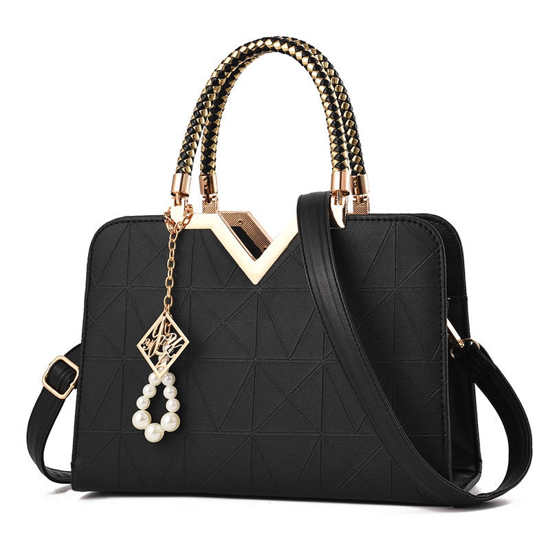 Cross-border womens bag 2025 new styling bag high-end feeling counter ladies handbag temperament mother bag foreign trade wholesale White - Image 5