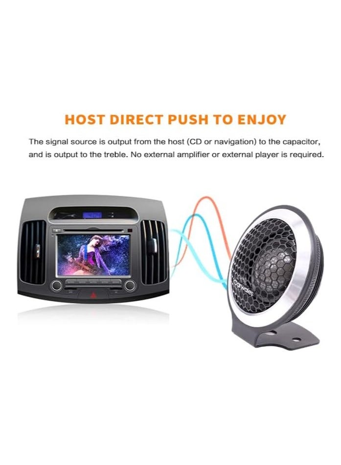 WINCA 2pcs Car Treble Audio Silk Film 1" Neodymium Polymide Dome Auto Tweeter 120w Stereo Speaker Aluminum Shell Treble Loudspeaker - Image 2