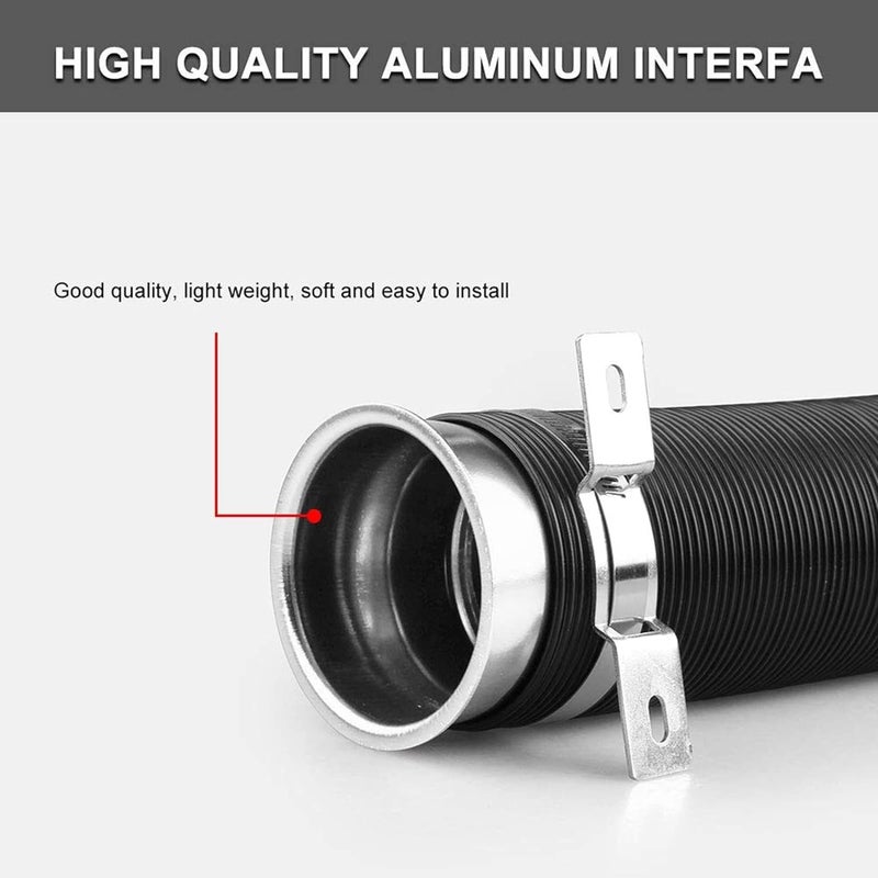 AUTO MT أنبوب سحب هواء مرن للسيارات توربو متعدد الأنابيب مرن لأنبوب سحب الهواء البارد مجموعة أنبوب المدخل مجموعة خرطوم المدخل مجموعة عالمية (أنبوب سحب مرن فضي) - Image 2