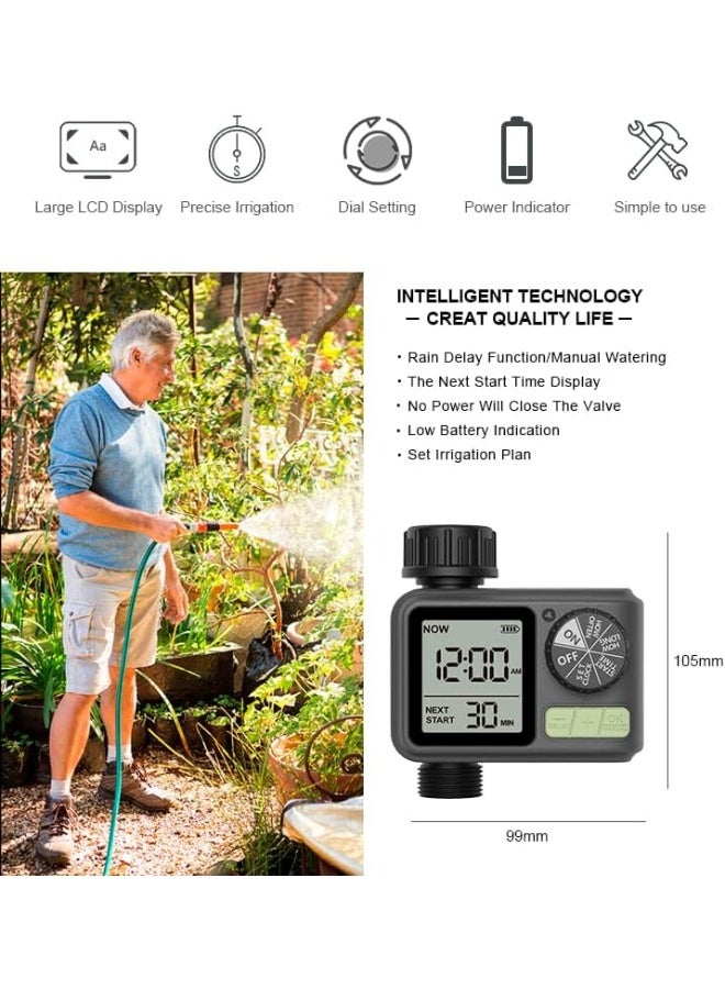 Egardenkart Egardenkart, Water Timer for Garden - Multifunctional, Garden Irrigation Timer for Automatic Irrigation System | Automatic Watering Timer with Intelligent Technology | Garden Water Timer  - Image 3