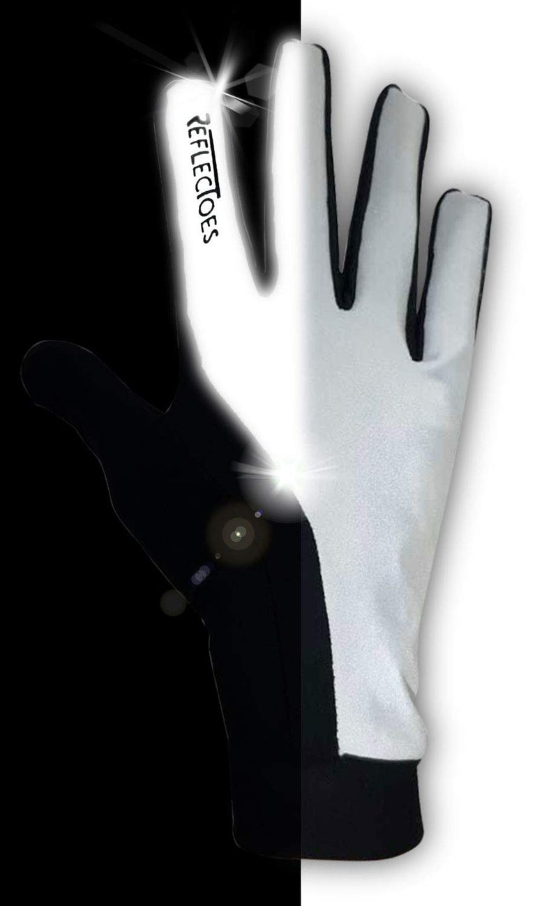 ReflecToes Reflective Winter Running Gloves - Touch Screen Compatible Warm Gloves -Thermal Fleece - Cold Weather Hi Vis Safety for Night Runs (Black L) - Image 4
