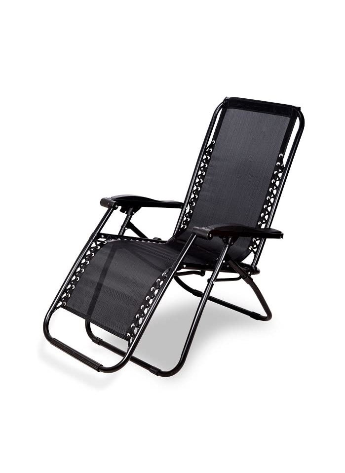 ginoya brothers ginoya brothers Outdoor Adjustable Zero Gravity Folding Reclining Lounge Chair for Garden Pool Side Recreation Home and Office Lunch Break for Outdoor and Indoor Black  - Image 1