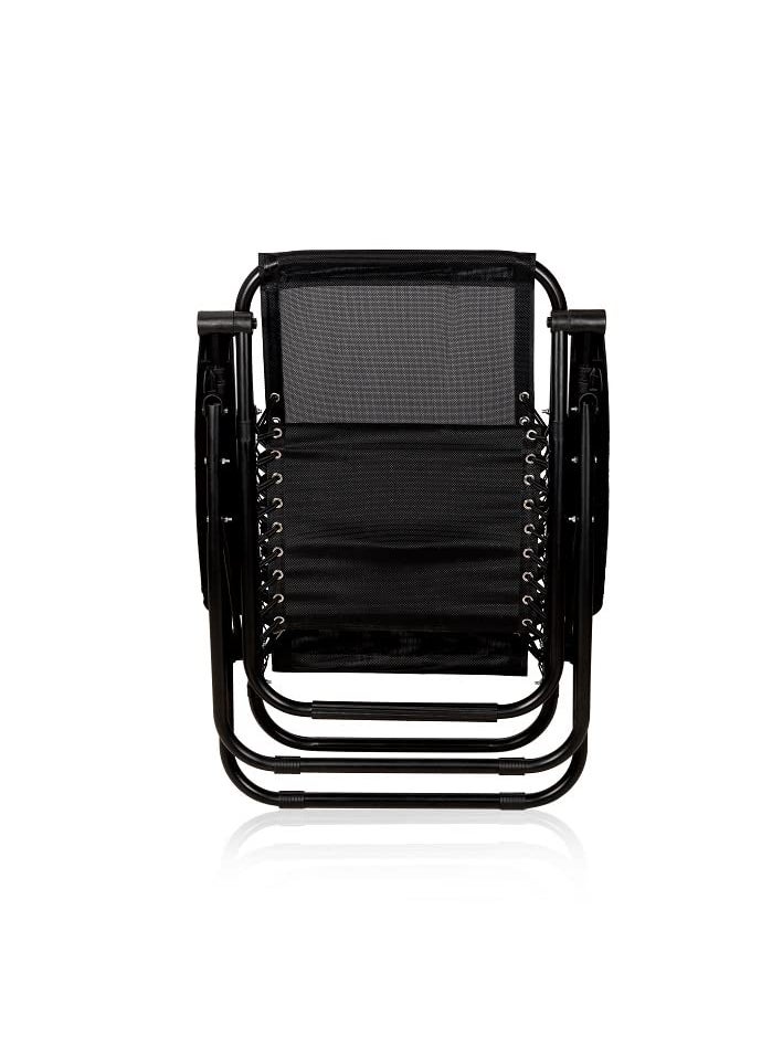 ginoya brothers ginoya brothers Outdoor Adjustable Zero Gravity Folding Reclining Lounge Chair for Garden Pool Side Recreation Home and Office Lunch Break for Outdoor and Indoor Black  - Image 3