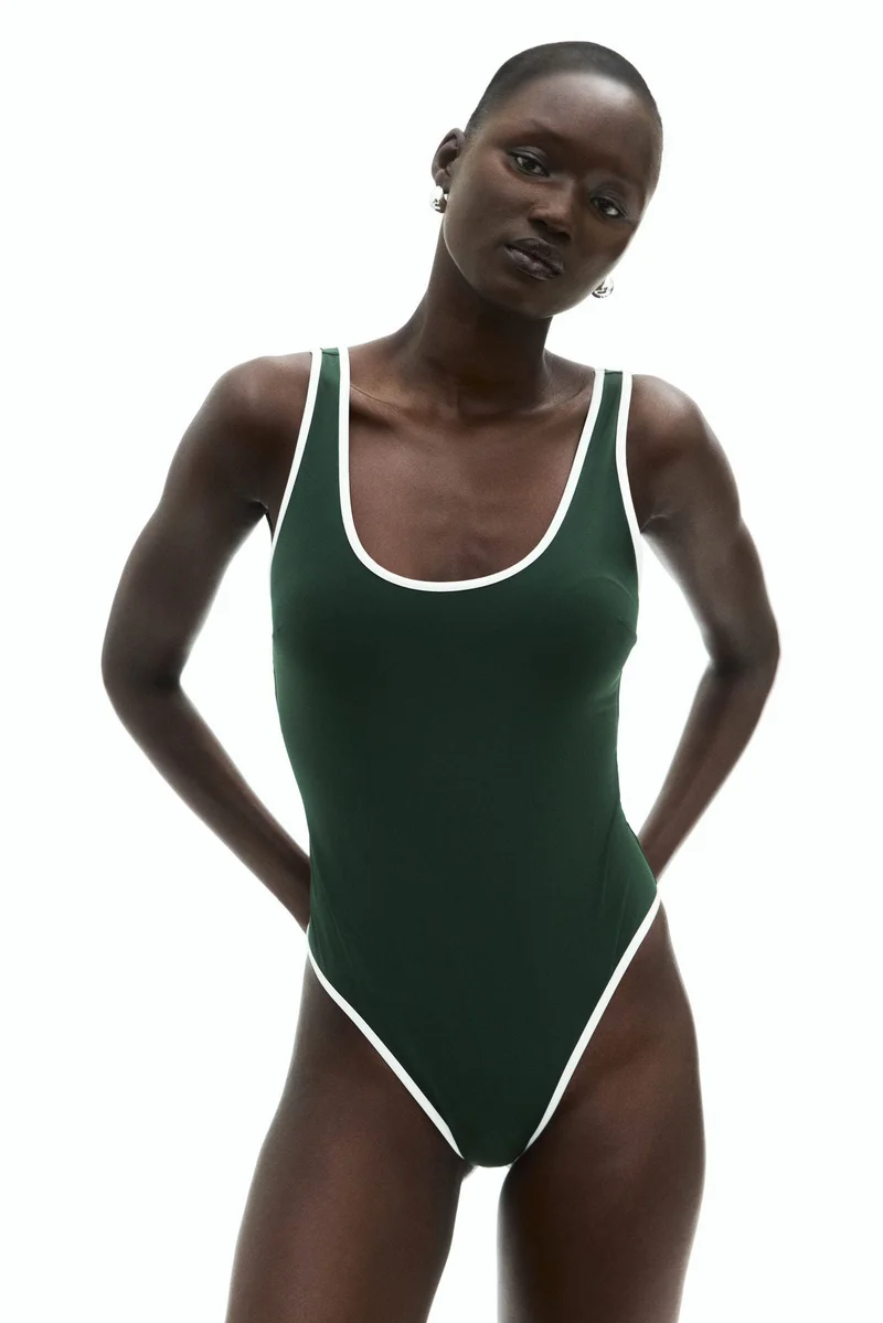 H&M Padded-cup High Leg Swimsuit