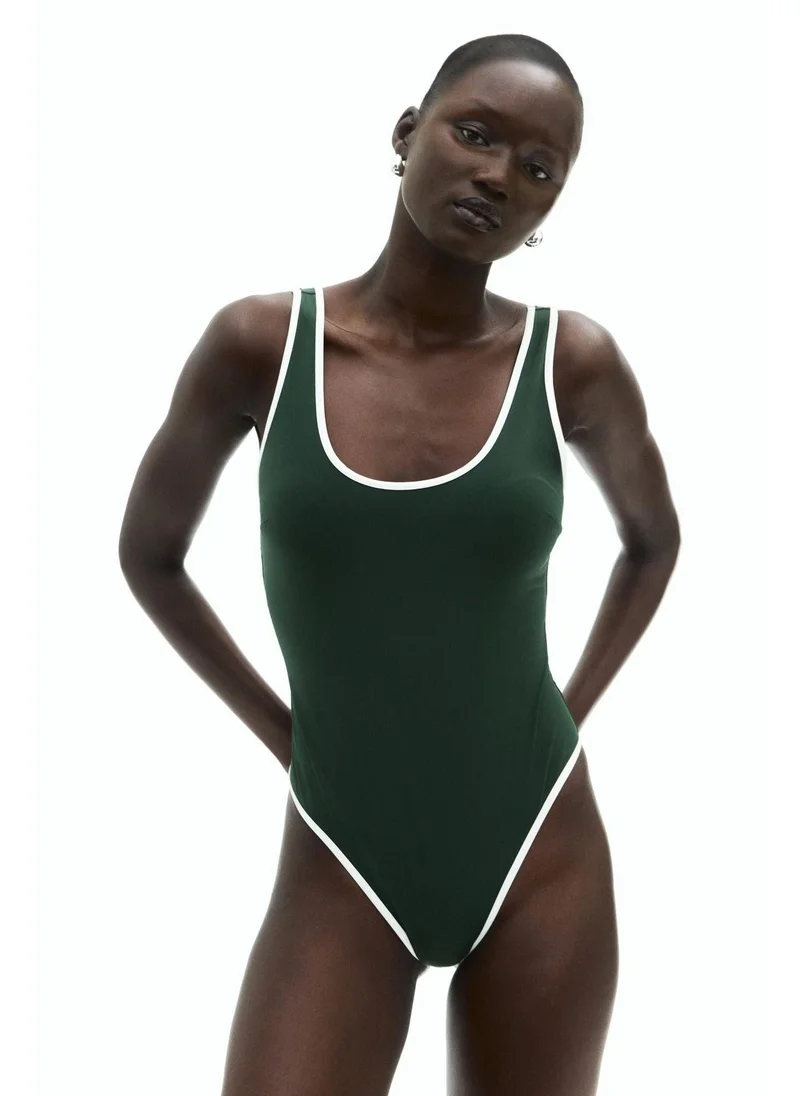 H&M Padded-cup High Leg Swimsuit