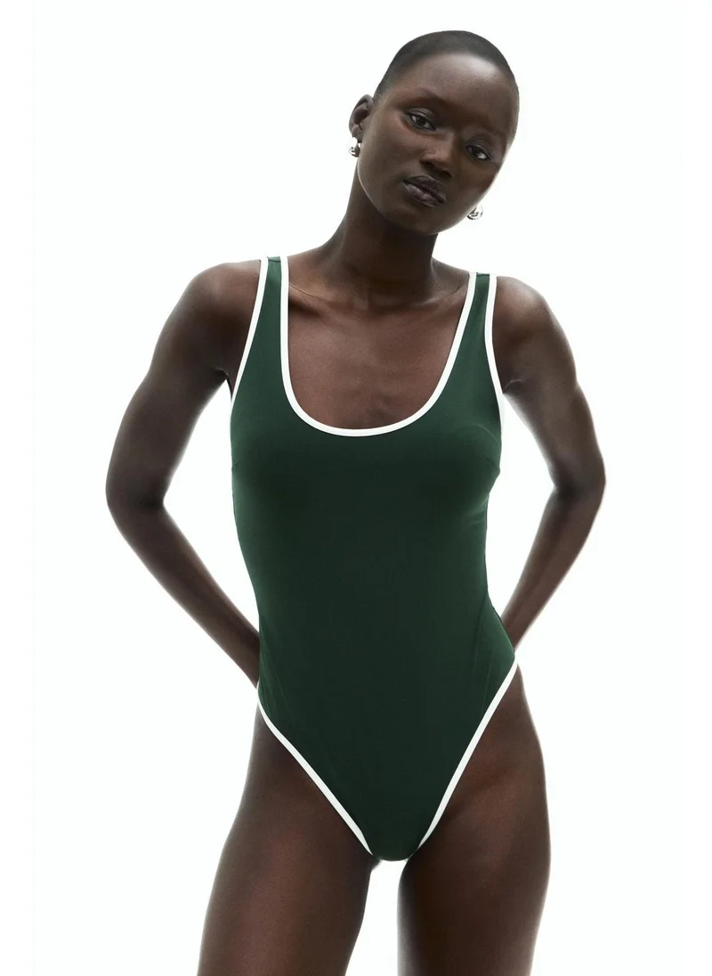 H&M Padded-cup High Leg Swimsuit