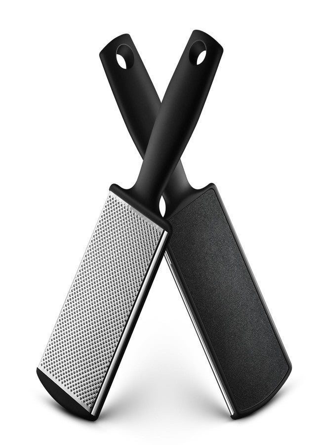 BALUCA Foot Files Callus Remover Stainless Steel Foot Rasp and Dual Sided Feet File Professional Scrubber Pedicure Tools Premium for Feet Care Remove Hard Skin, Black - Image 1
