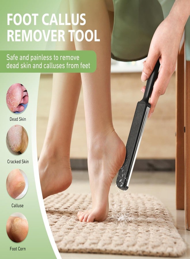 BALUCA Foot Files Callus Remover Stainless Steel Foot Rasp and Dual Sided Feet File Professional Scrubber Pedicure Tools Premium for Feet Care Remove Hard Skin, Black - Image 2