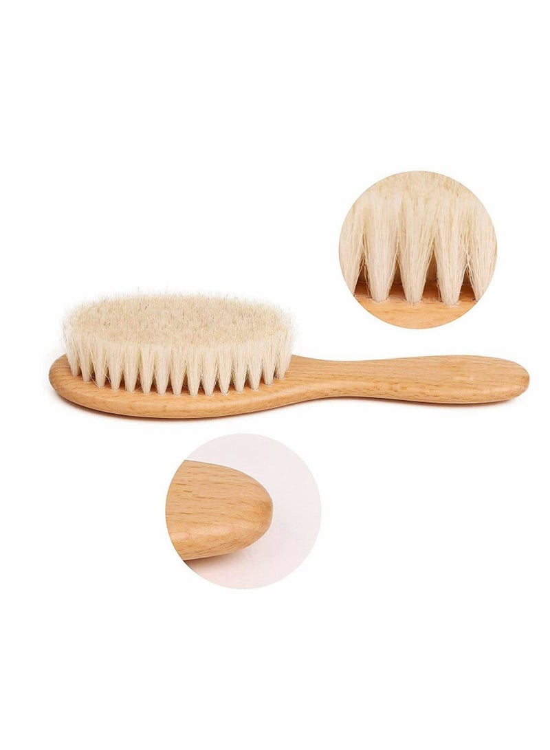 Excefore Toddler Hair Brush Baby Hair Brush Newborn Baby Hair Brush Newborn Baby Hair Brush with Wooden Handle and Super Soft Goat Bristles Babies Hair Brush for Newborns & Toddlers - Image 5