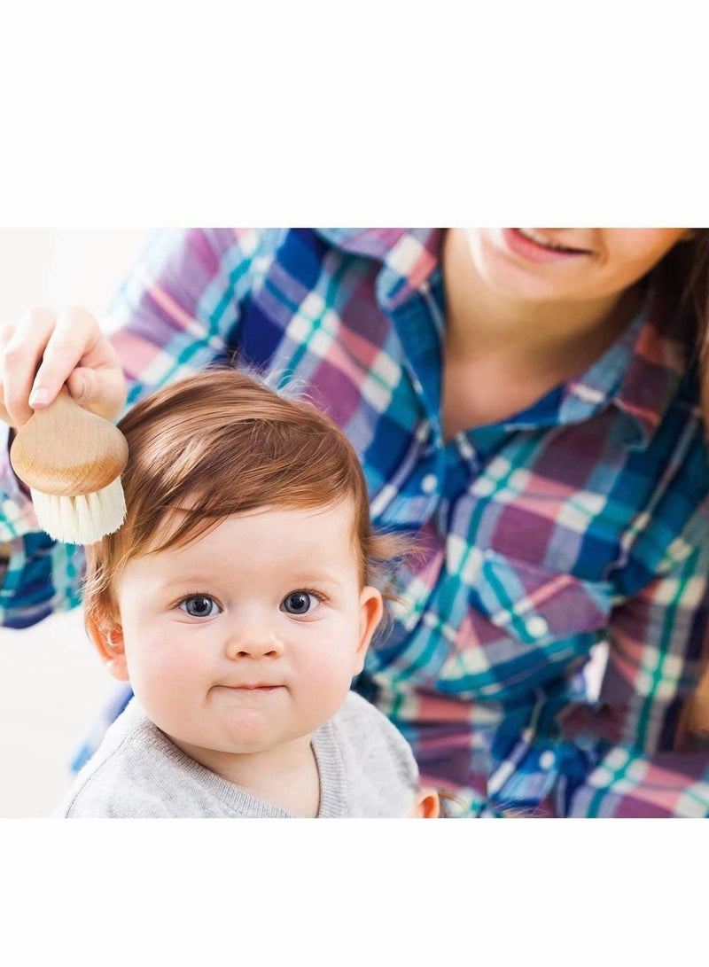 Excefore Toddler Hair Brush Baby Hair Brush Newborn Baby Hair Brush Newborn Baby Hair Brush with Wooden Handle and Super Soft Goat Bristles Babies Hair Brush for Newborns & Toddlers - Image 3