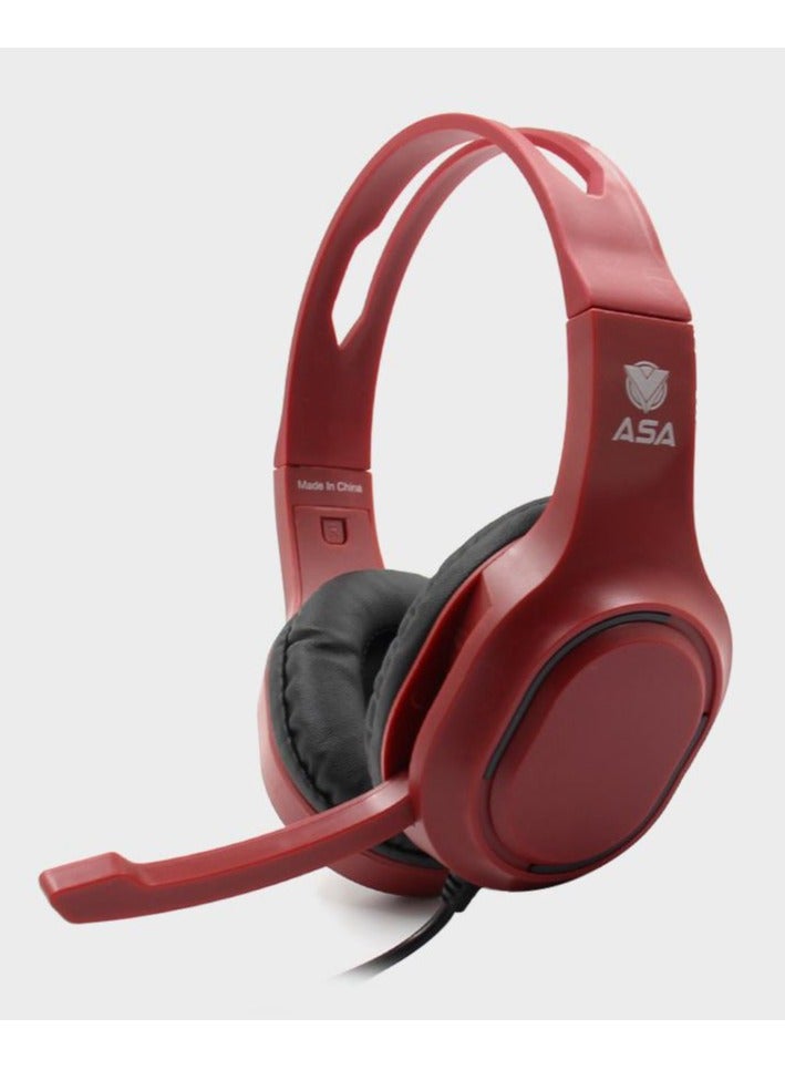 أيه أس أيه سماعة رأس ASA Coco للألعاب لجهاز PS4/PS5، عصابة رأس قابلة للتعديل احمر - Image 2