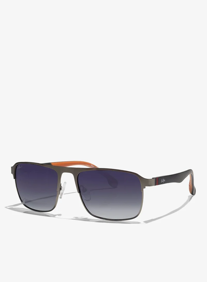 selfie Selfie Polarized Black Lense Grey Metal Black Frame Sunglasses, SE8211-C6