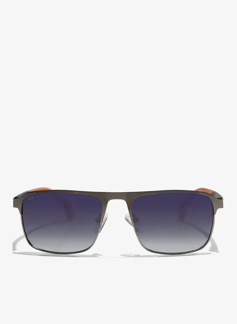 selfie Selfie Polarized Black Lense Grey Metal Black Frame Sunglasses, SE8211-C6