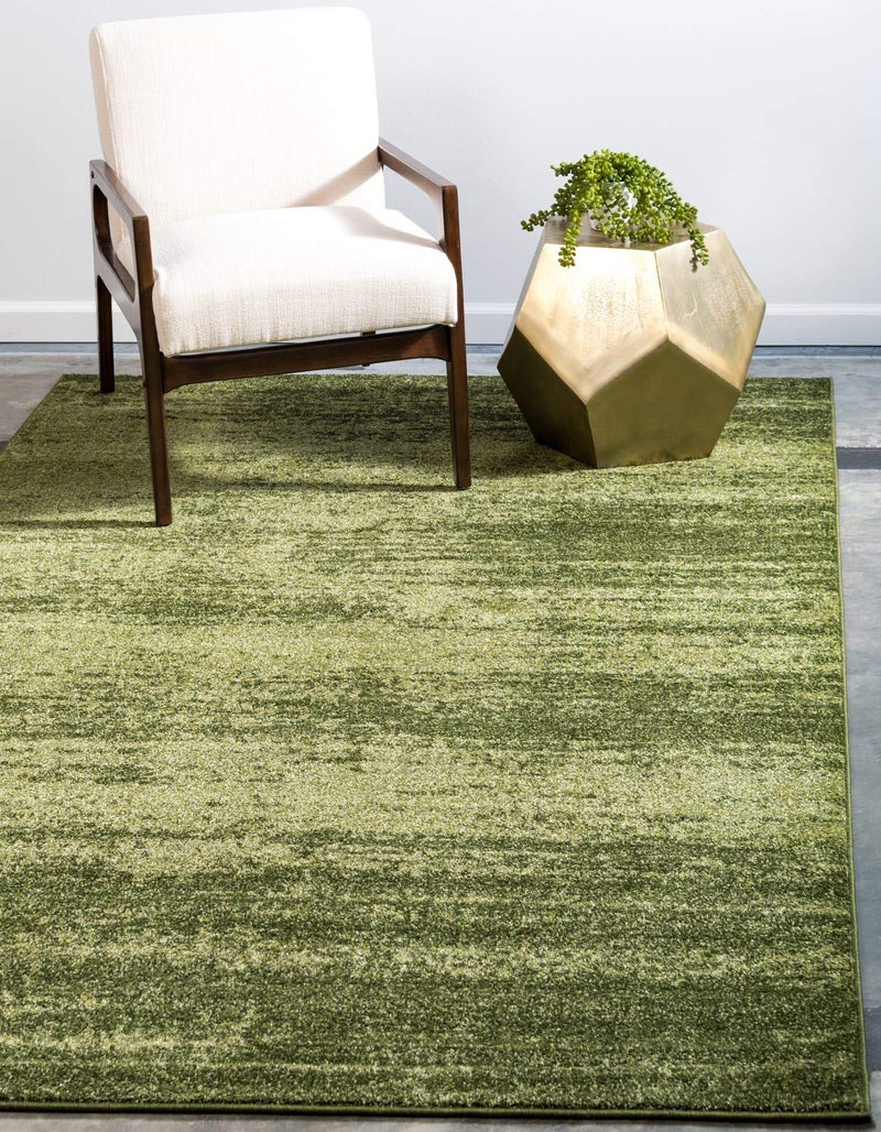 Unique Loom Del Mar Collection Area Rug  Lucille 9x 12 Rectangle Green Hunter Green