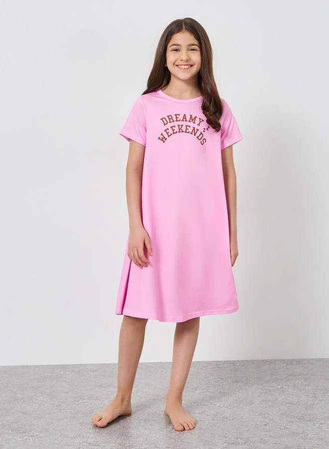 Styli Pack of 2 - Teen Girls Printed Sleep Dress