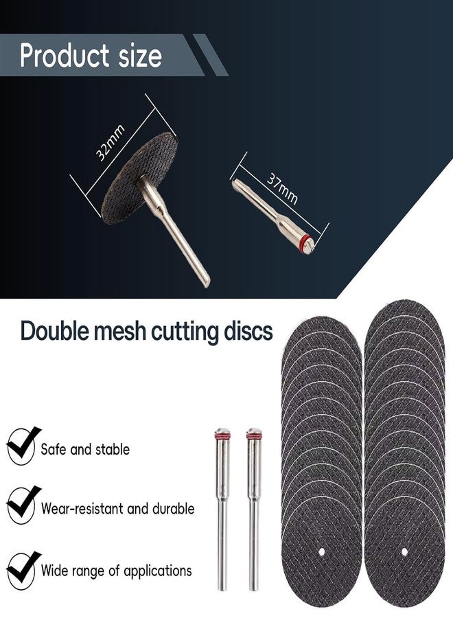 Do It Yourself MR. DIY Crafts Cutting Wheel Set for Rotary Tool, 32mm Double Mesh Cutting Discs with Mandrels, Heavy Duty Metal Cutting Wheels for Wood, Plastic & Steel (5, Pcs, 32mm) - Image 1