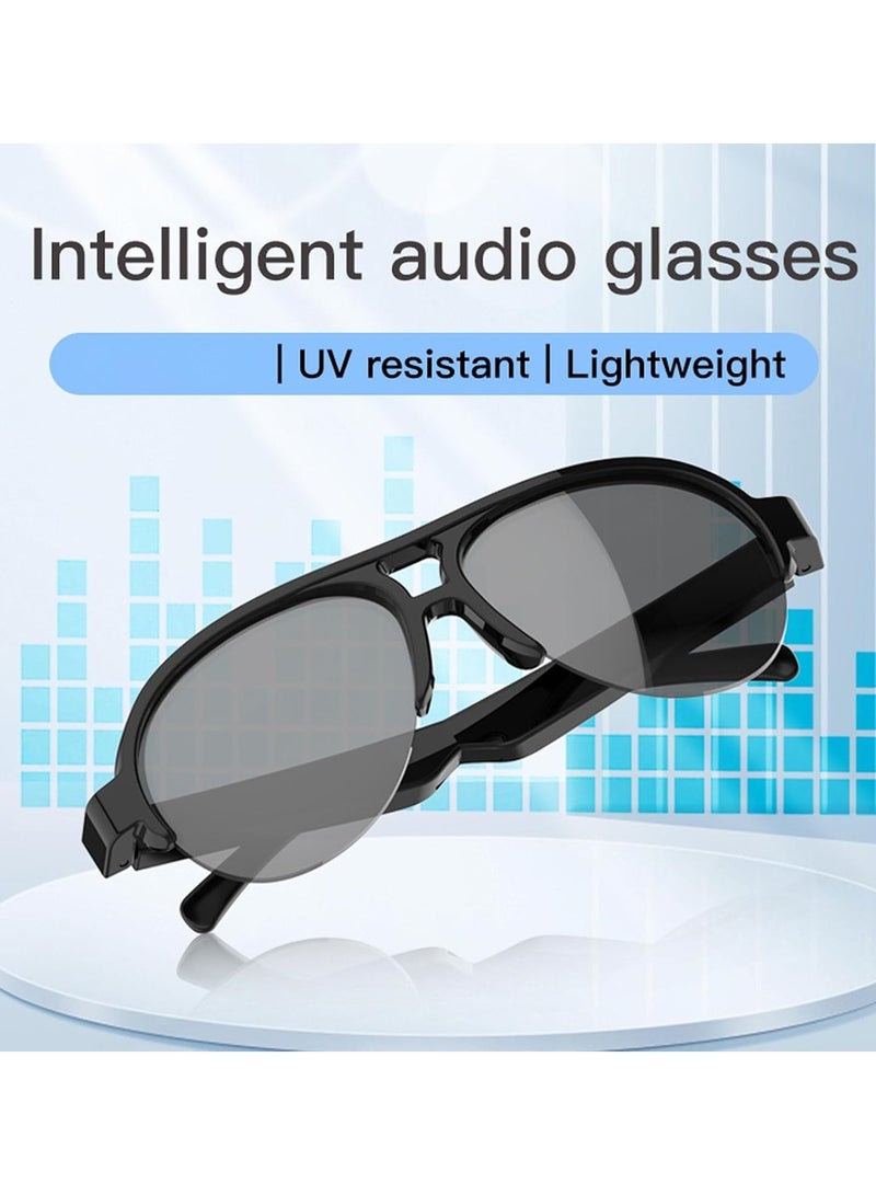 Wtech Translator Glasses, Bluetooth Audio Sunglasses Supports, Touch Control Open Ear Smart Glasses to Listen Music and Calls for Android - Black - Image 4