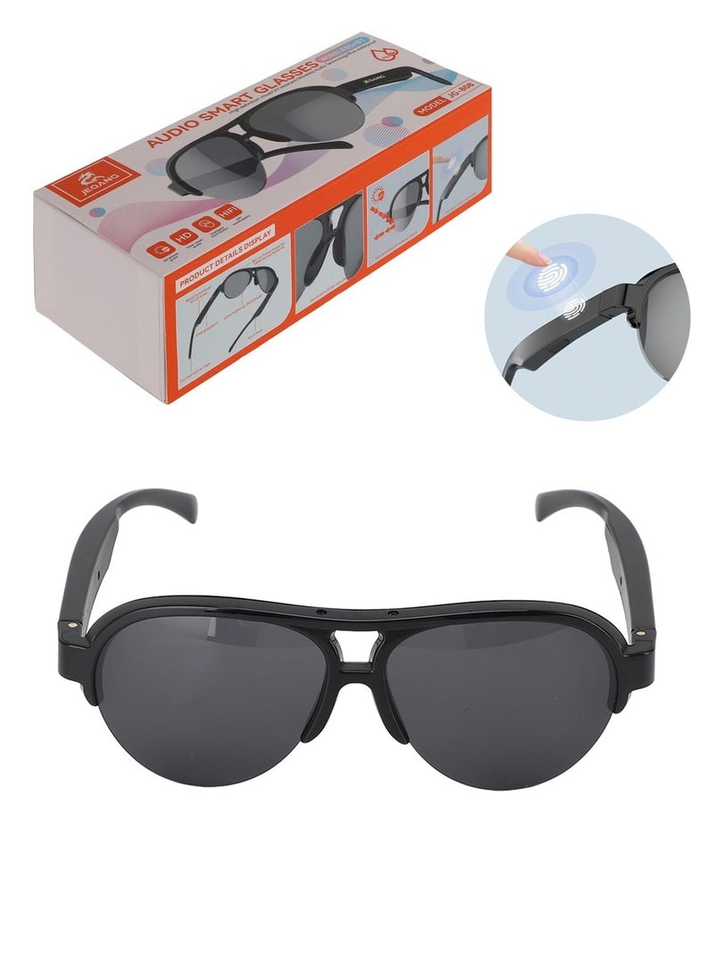 Wtech Translator Glasses, Bluetooth Audio Sunglasses Supports, Touch Control Open Ear Smart Glasses to Listen Music and Calls for Android - Black - Image 1