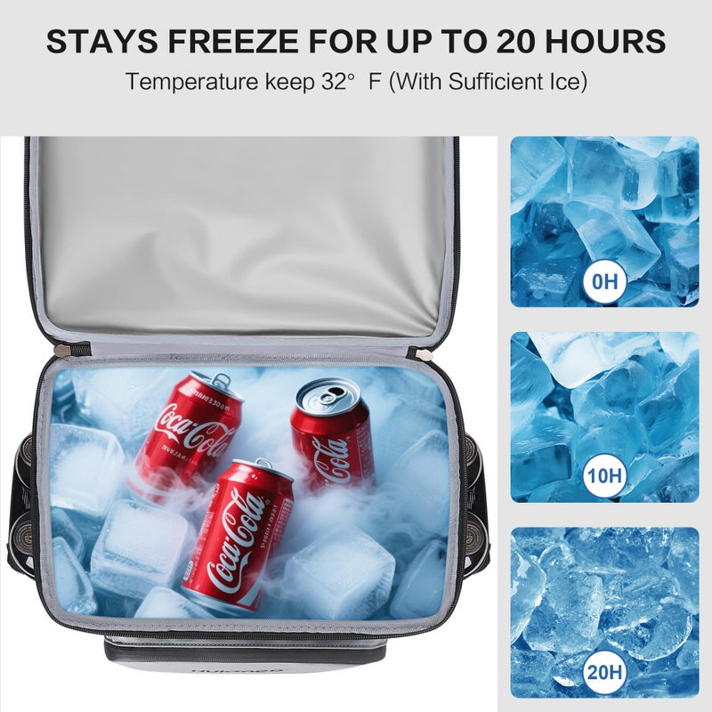 Hulongo Large 52cans Waterproof Insulated Cooler Backpack for Men & Women, Leak Proof Backpack Cooler, Soft, 8Gal (Grey) - Image 3