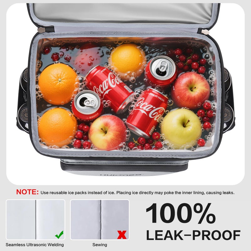 Hulongo Large 52cans Waterproof Insulated Cooler Backpack for Men & Women, Leak Proof Backpack Cooler, Soft, 8Gal (Grey) - Image 4