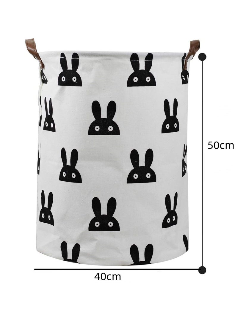 Y&D Canvas Storage Basket with Handle Large Organizer Bins for Dirty Laundry Hamper Baby Toys Nursery Kids Clothes Gift  - Image 3