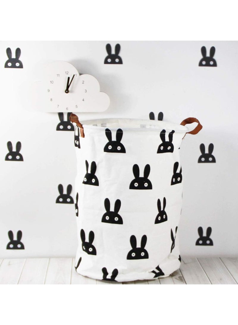 Y&D Canvas Storage Basket with Handle Large Organizer Bins for Dirty Laundry Hamper Baby Toys Nursery Kids Clothes Gift  - Image 2