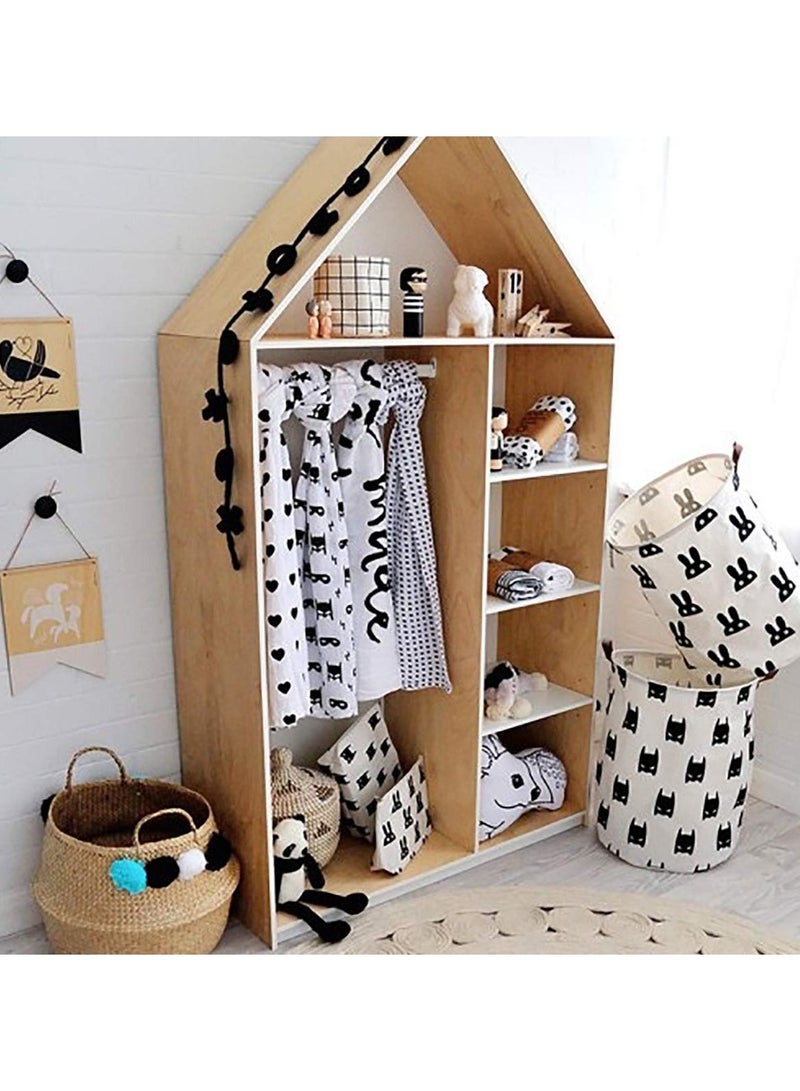 Y&D Canvas Storage Basket with Handle Large Organizer Bins for Dirty Laundry Hamper Baby Toys Nursery Kids Clothes Gift  - Image 4