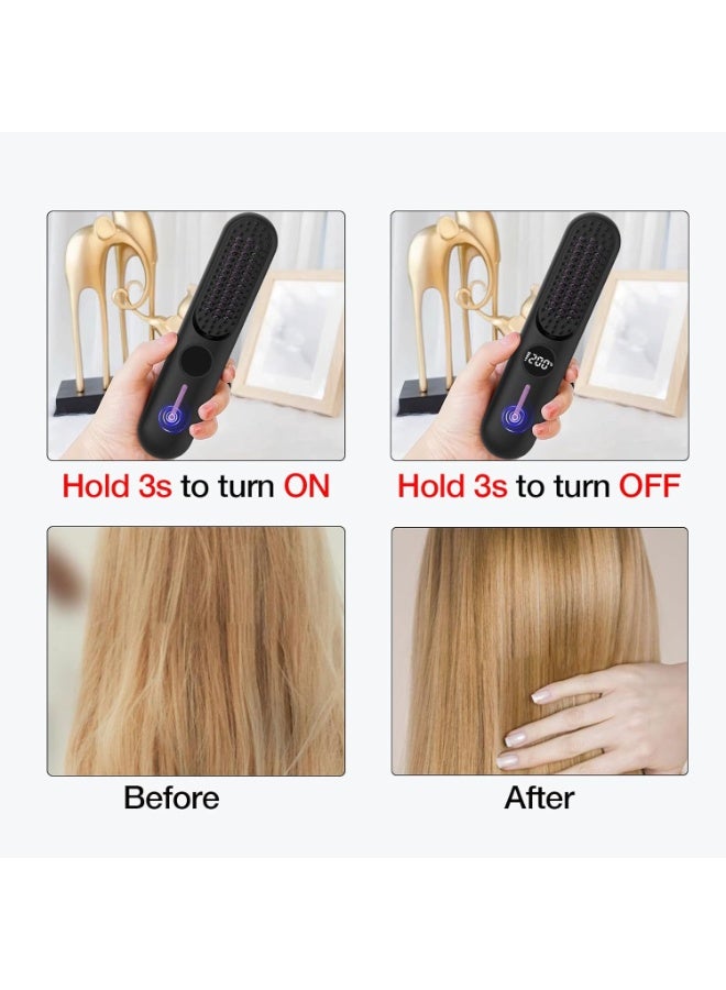 Cordless hair straightener with 7 adjustable temperature settings and a high-capacity battery | Easily create smooth, silky hair anytime, anywhere | Ergonomic, cordless design for convenient use - Image 5