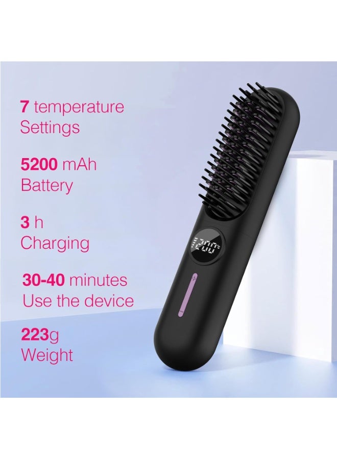 Cordless hair straightener with 7 adjustable temperature settings and a high-capacity battery | Easily create smooth, silky hair anytime, anywhere | Ergonomic, cordless design for convenient use - Image 3