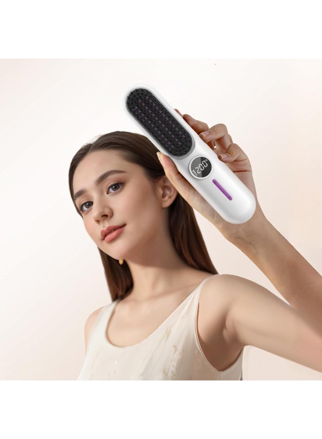 Cordless hair straightener with 7 adjustable temperature settings and a high-capacity battery | Easily create smooth, silky hair anytime, anywhere | Ergonomic, cordless design for convenient use - Image 2