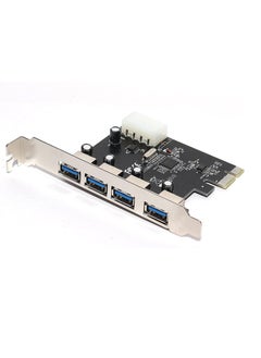 ماركة غير محددة بطاقة PCI اكسبرس 4 منافذ USB 3.0 مع موصل طاقة 5 فولت 4 دبابيس بسرعة تصل إلى 5 جيجابايت في الثانية من ميشيف  - Image 1