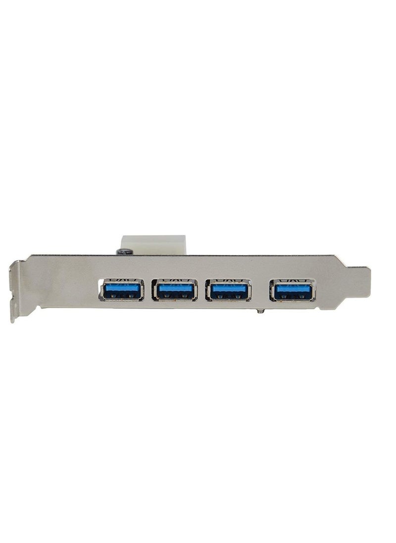ماركة غير محددة - بطاقة PCI اكسبرس 4 منافذ USB 3.0 مع موصل طاقة 5 فولت 4 دبابيس بسرعة تصل إلى 5 جيجابايت في الثانية من ميشيف - Image 1