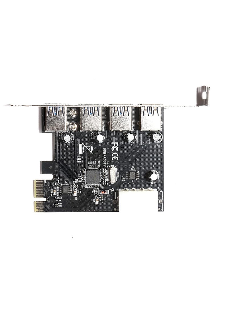 ماركة غير محددة - بطاقة PCI اكسبرس 4 منافذ USB 3.0 مع موصل طاقة 5 فولت 4 دبابيس بسرعة تصل إلى 5 جيجابايت في الثانية من ميشيف - Image 1