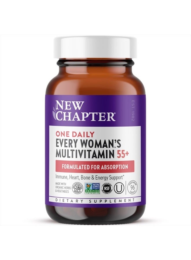 New Chapter Women's Multivitamin 50 Plus for Cellular Energy, Heart & Immune Support with 20+ Nutrients + Astaxanthin - Every Woman's One Daily 55+, Gentle on The Stomach, 96 Count - Image 1